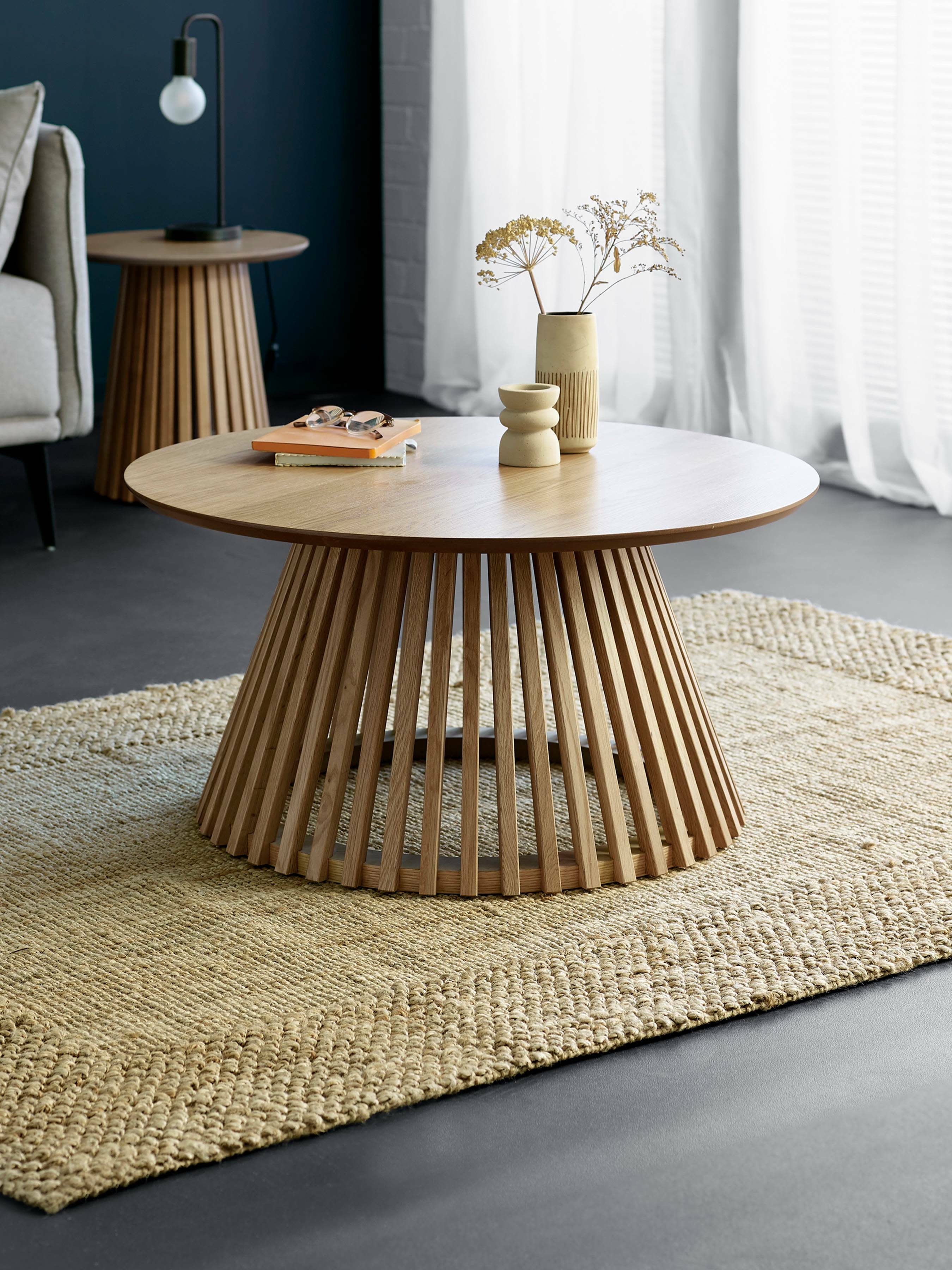 Ollie Natural Oak 80cm Round Coffee Table