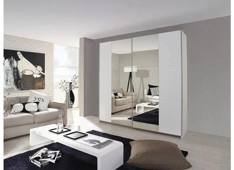 Krantz mirrored wardrobe white finish