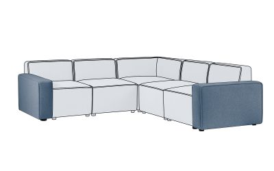 Lago Combination Sofa Pair of Arms - Blue: Customizable Comfort for Your Modular Sofa by Homeline Furniture (Free Nationwide Delivery in 3-5 Weeks)
