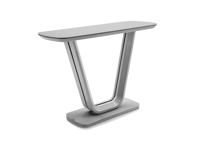 Lazzaro Light Grey Console Table - side