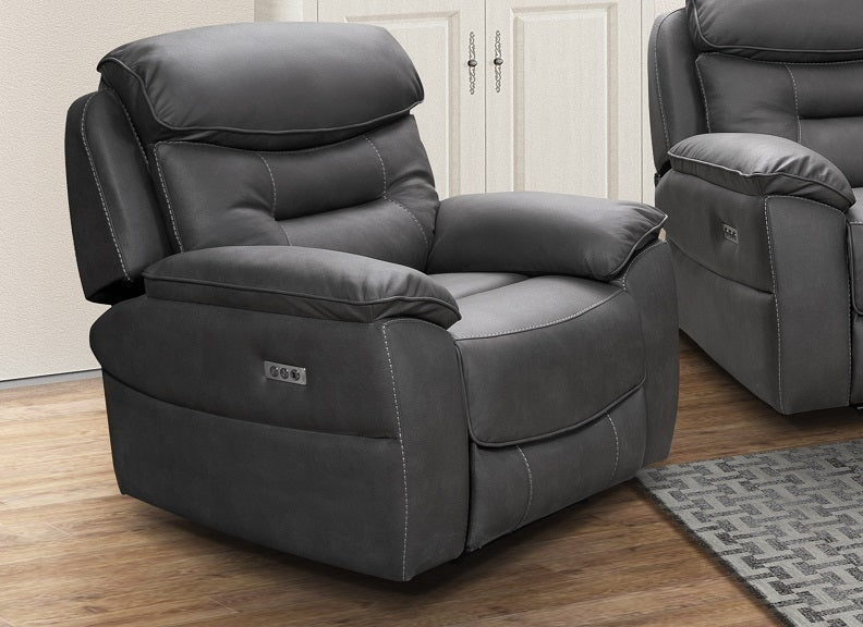 Leroy Reclining Grey Armchair