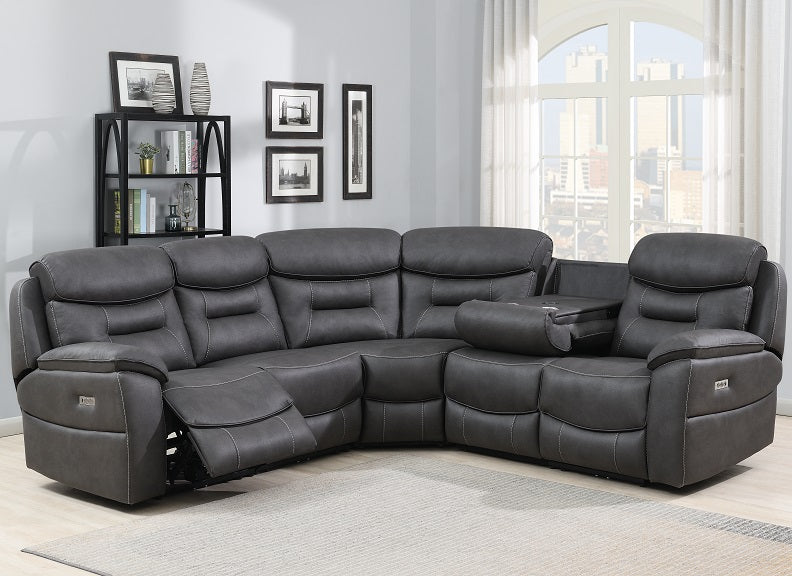Leroy Powered Sectional Sofas W/Tray