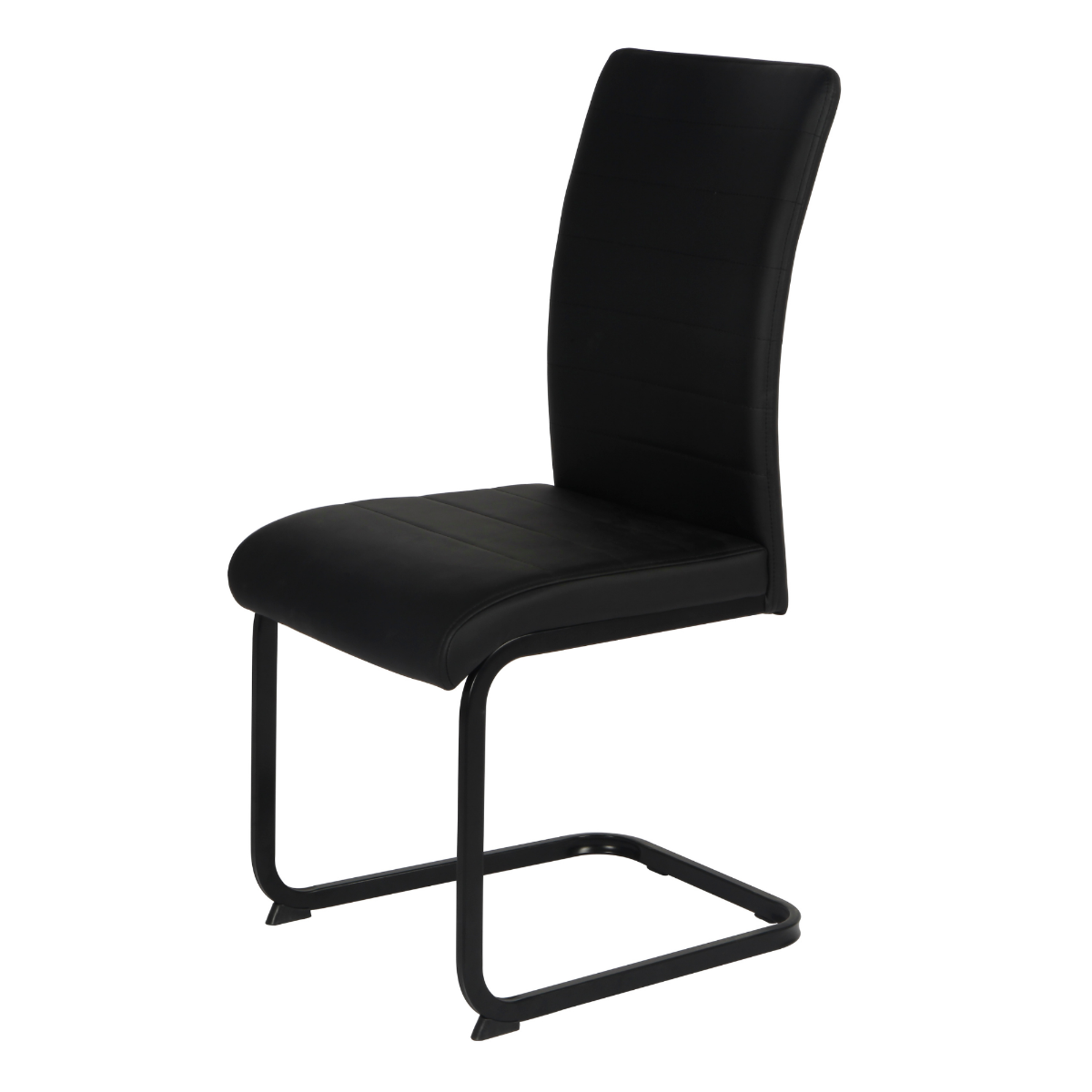 Liana Black PU Dining Chair - Black Legs