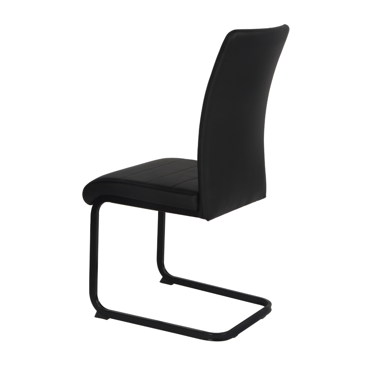 Liana Black PU Dining Chair - Black Legs