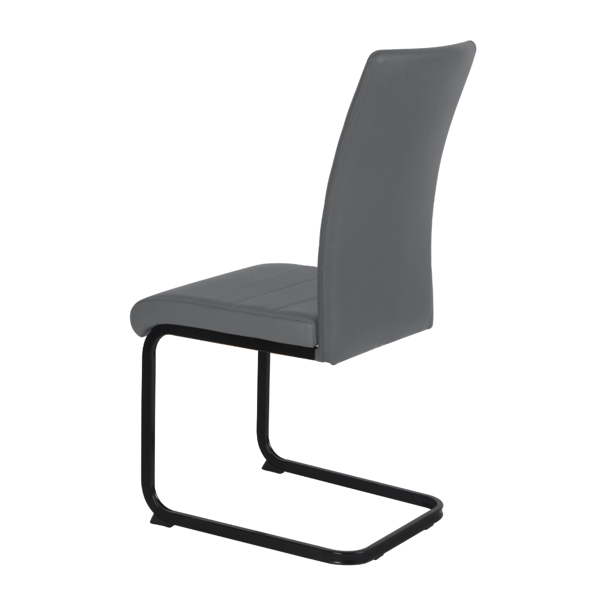 Liana Grey PU Dining Chair - Black Legs