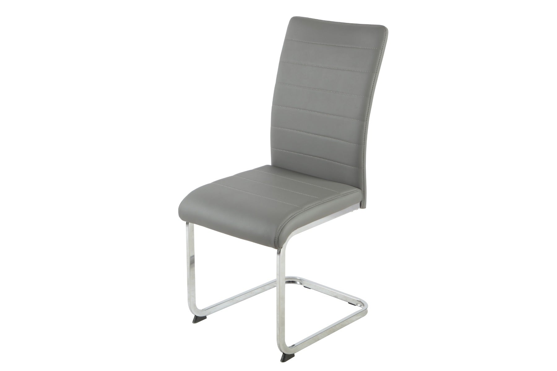 Liana Dining Chair Grey PU - Chrome Leg