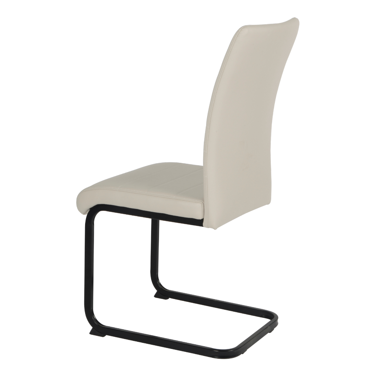 Liana Taupe PU Dining Chair - Black Legs