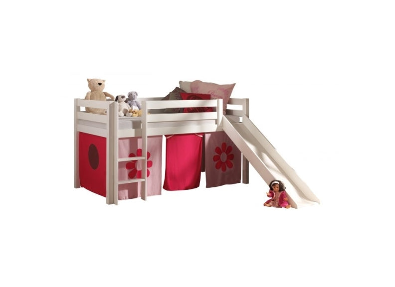 Pino White Mid-Sleeper W/Optional Curtain & Slide