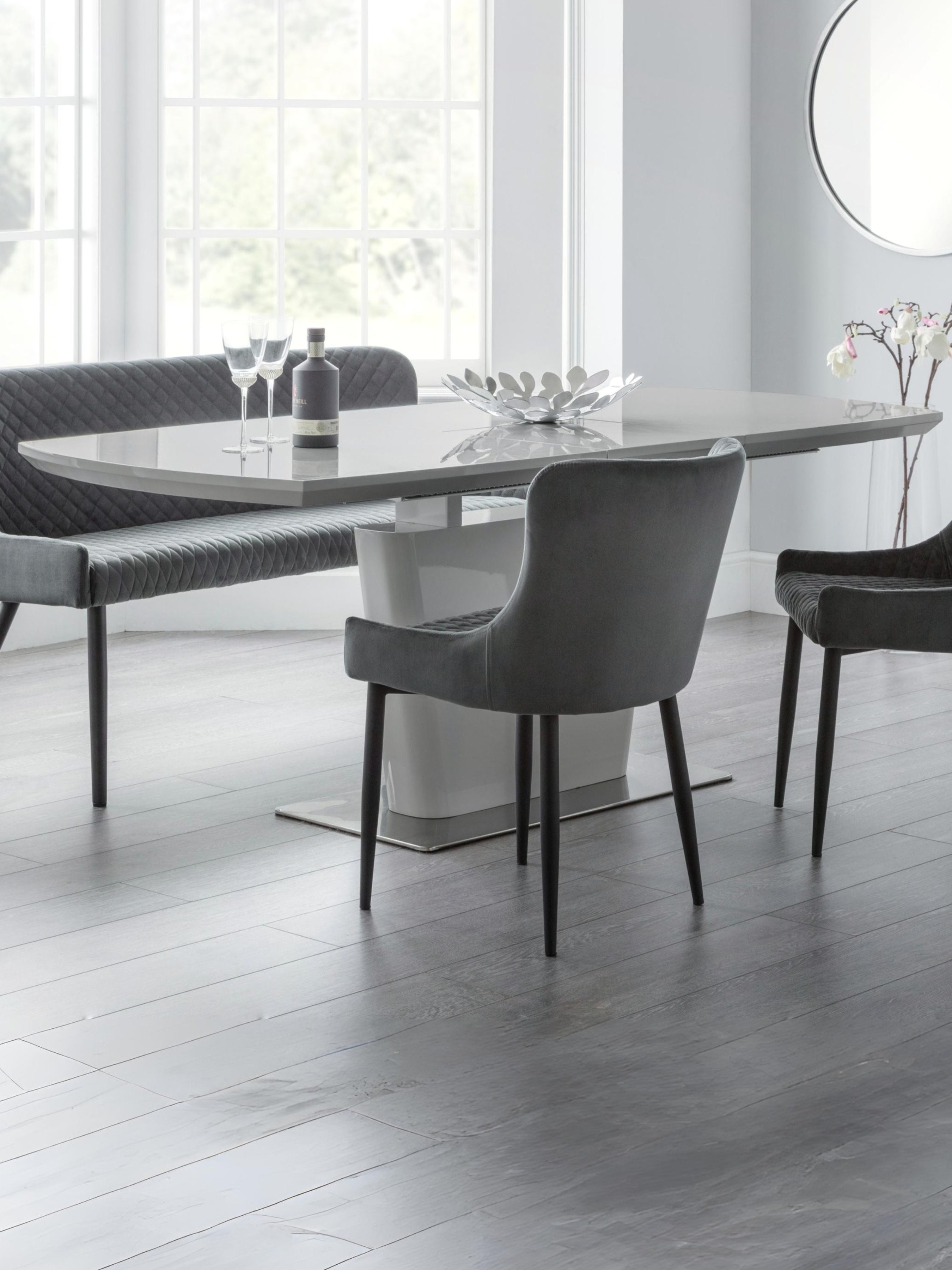 Como High Gloss Extending Table - Grey