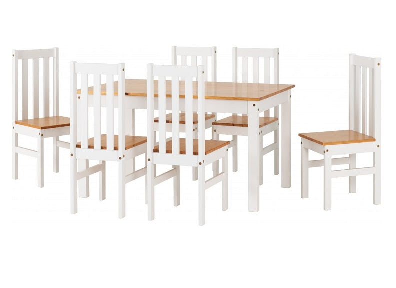 Ludlow 1+6 White Dining Set