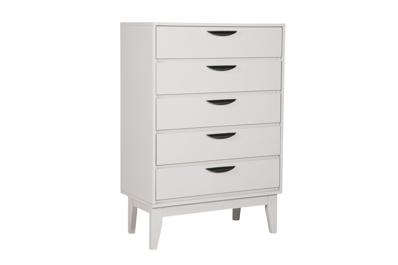 Luna 5 Drawer Chest in Dark Grey or Taupe