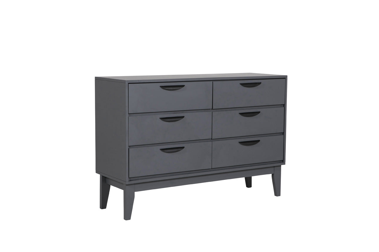 Luna 6 Drawer Chest in Dark Grey or Taupe