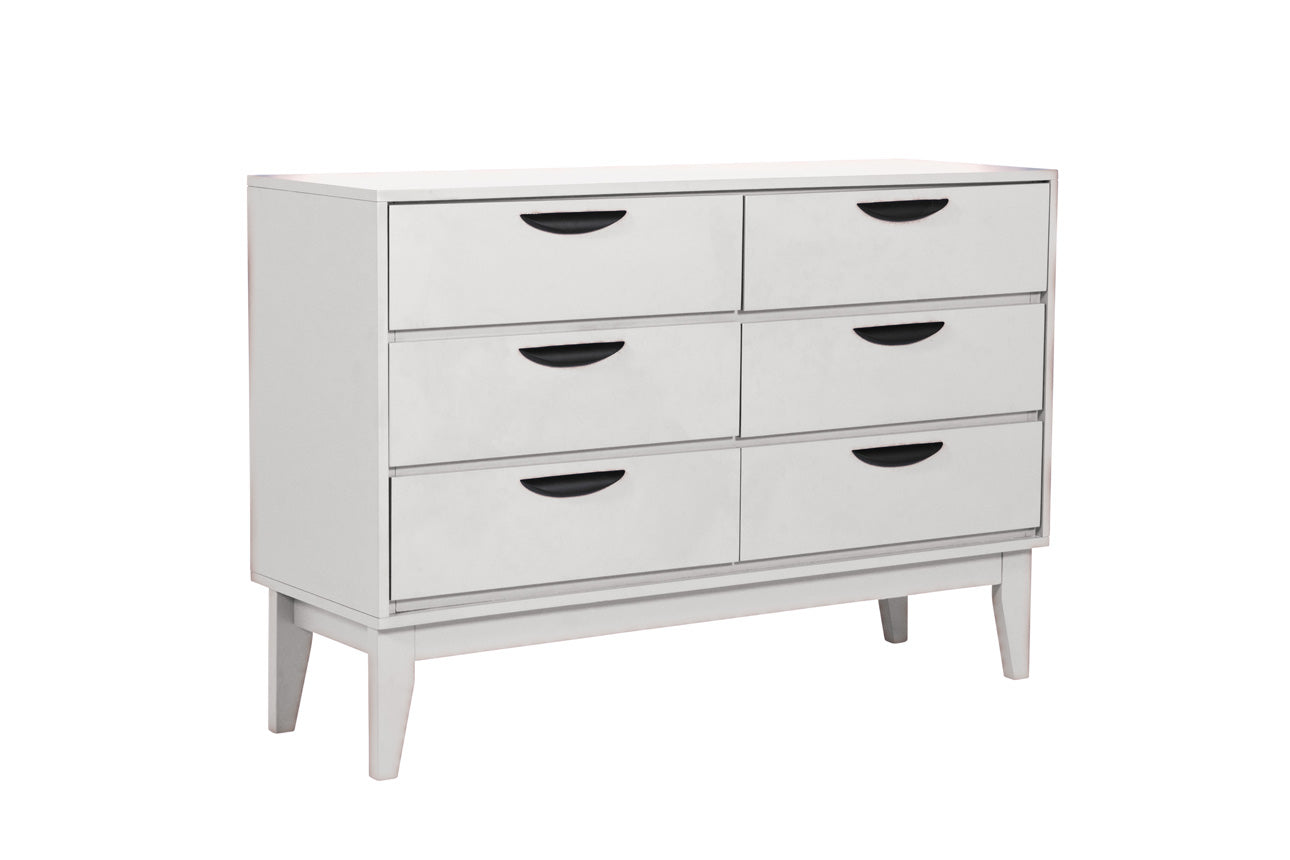 Luna 6 Drawer Chest in Dark Grey or Taupe