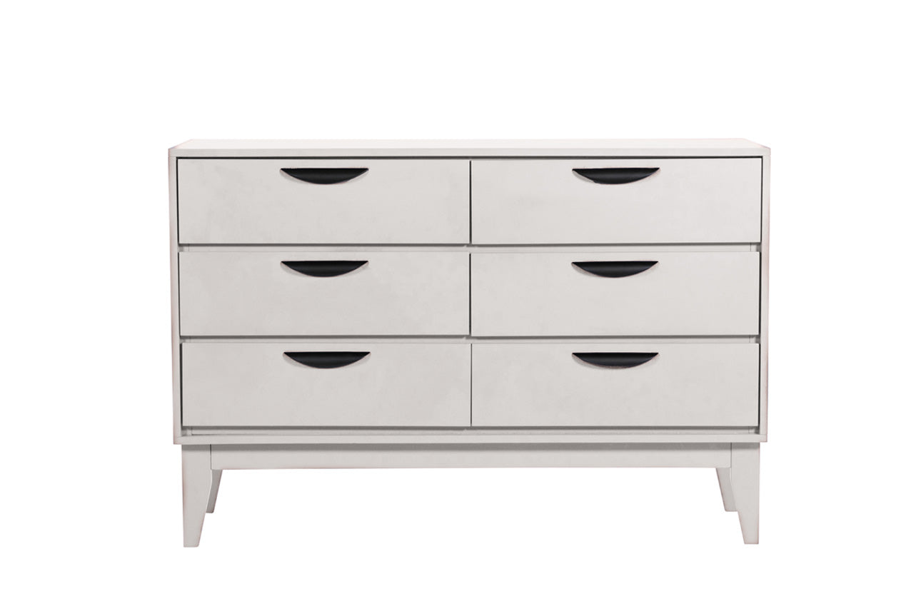 Luna 6 Drawer Chest in Dark Grey or Taupe