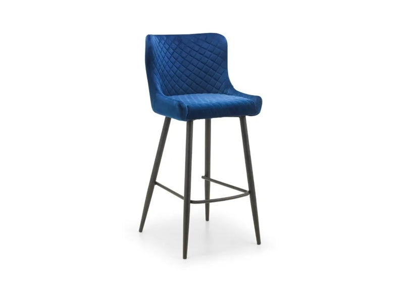 Luxe Velvet Blue Stool - 2