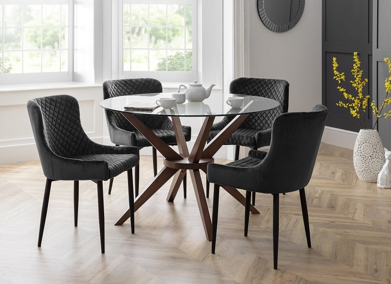 Chelsea Round Table & Luxe Grey Dining Set