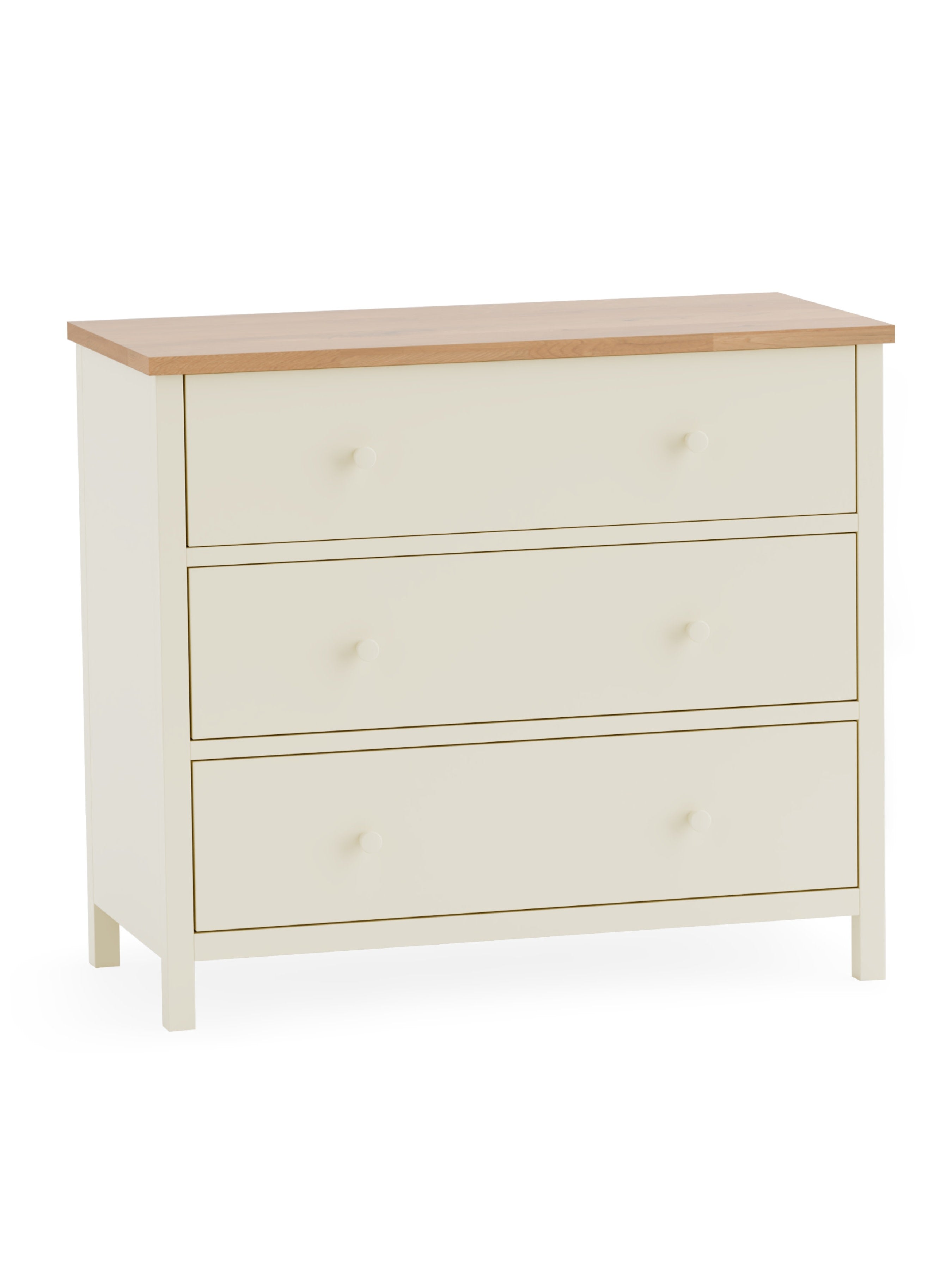 Coxmoor 3 Drawer Chest - Ivory and Oak