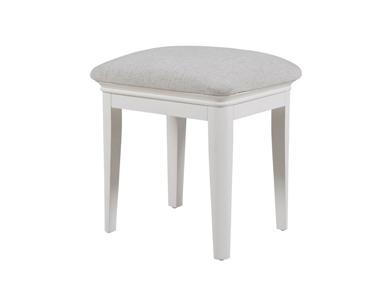 Mabel Bone Dressing Table Stool – Curved Design with Linen Seat