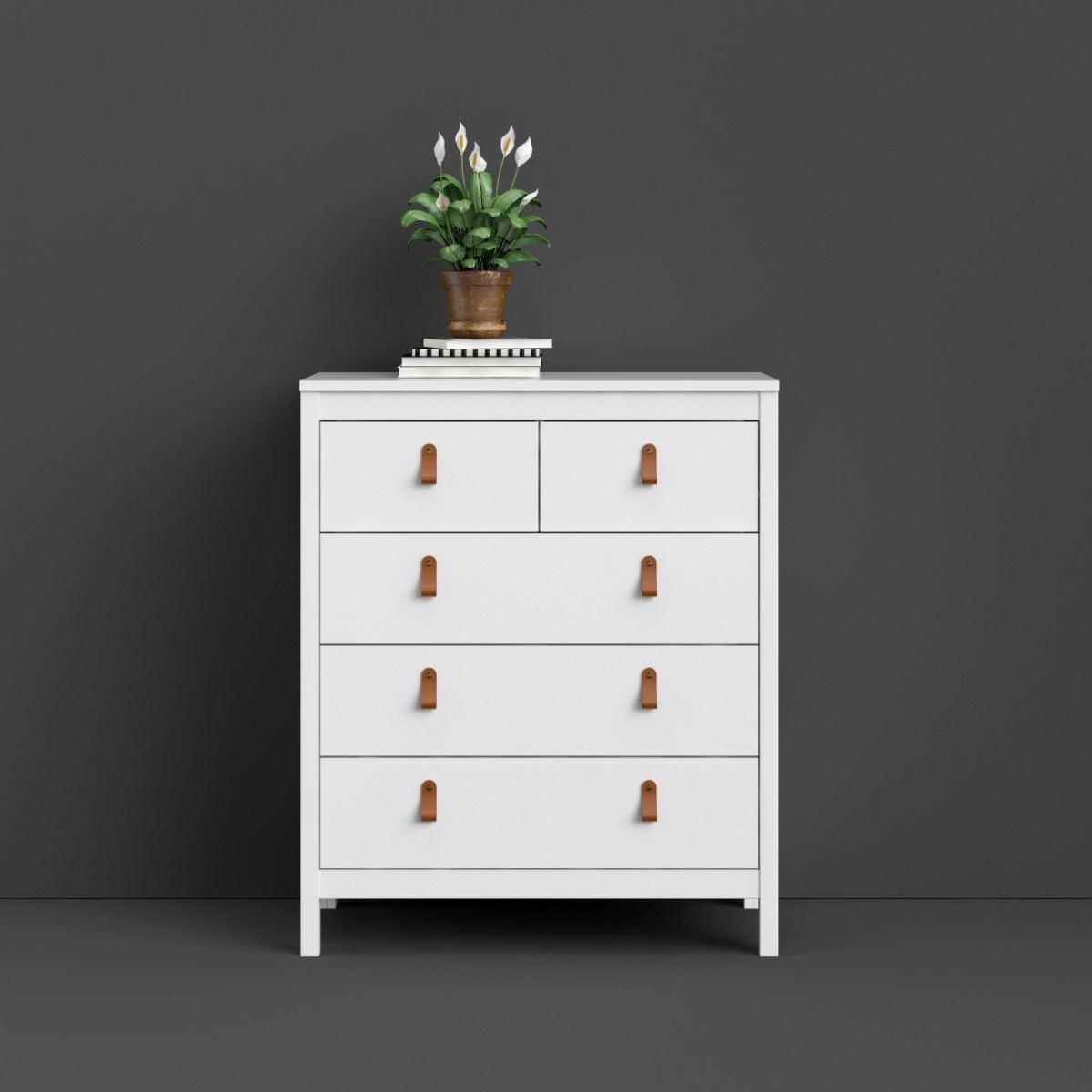 Madrid 3+2 Drawer Chest in White