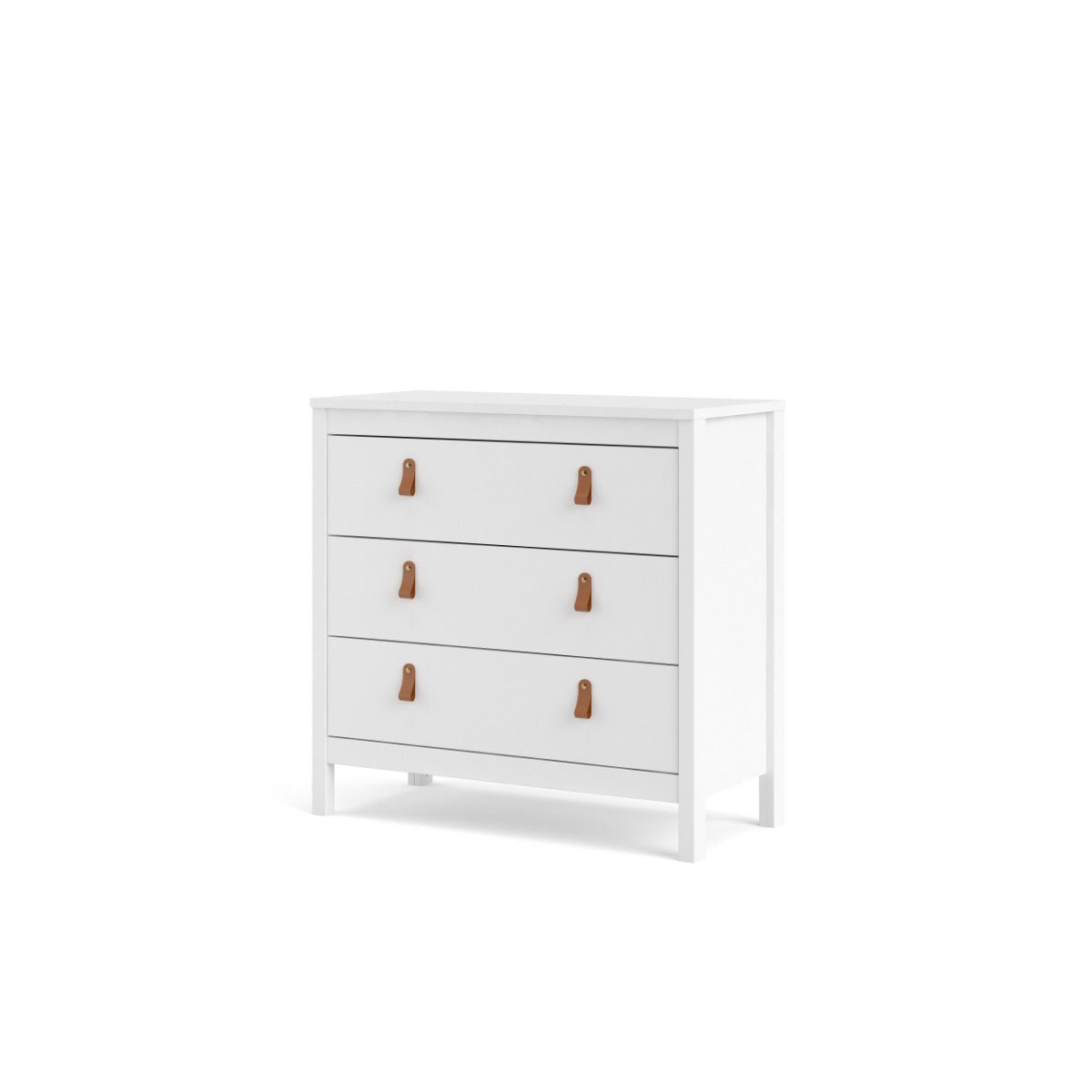 Sleek White Madrid 3 Drawer Chest for Stylish Storage
