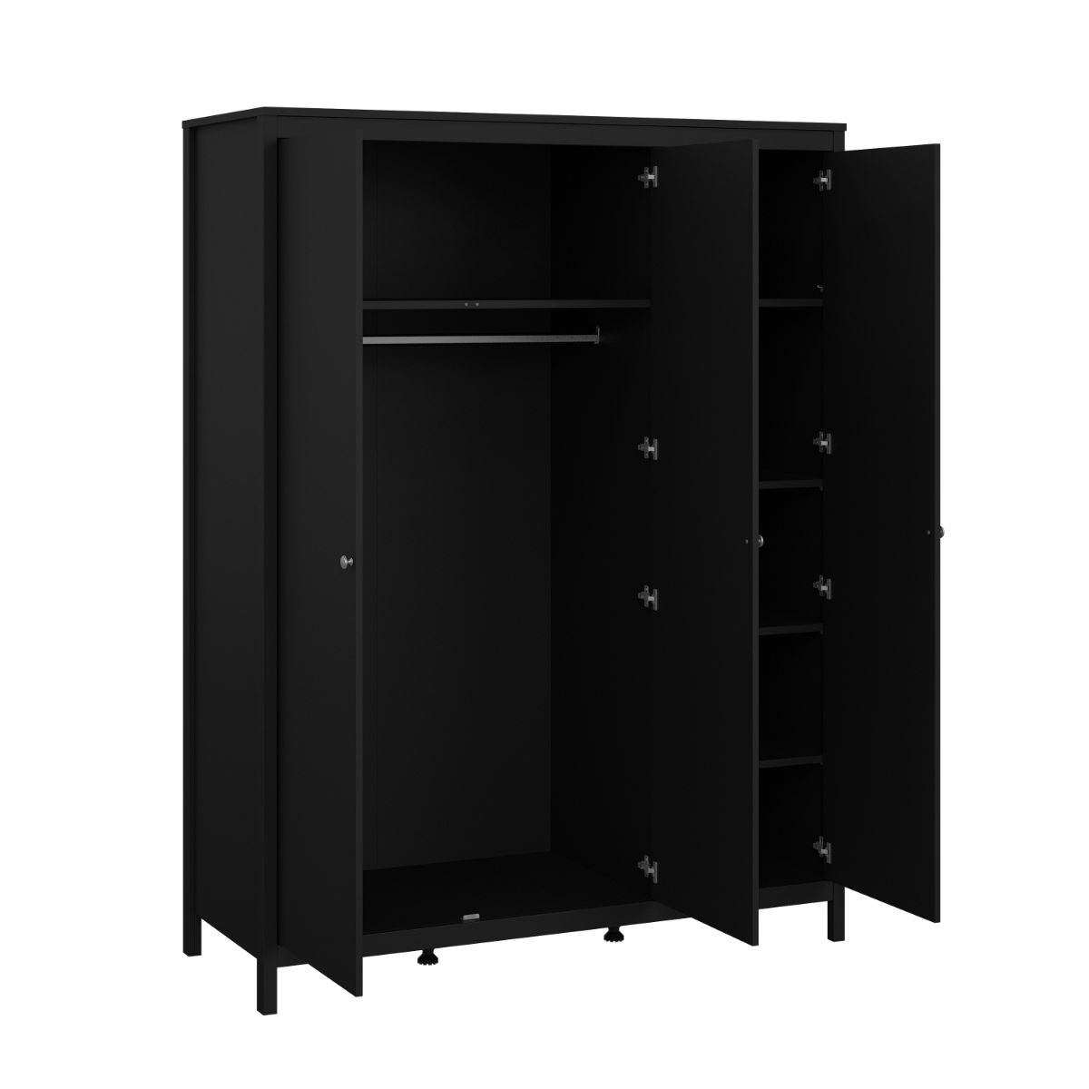 Madrid 3 Door Wardrobe - Black