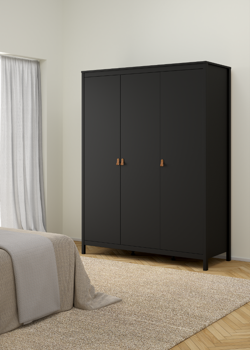 Madrid 3 Door Wardrobe - Black