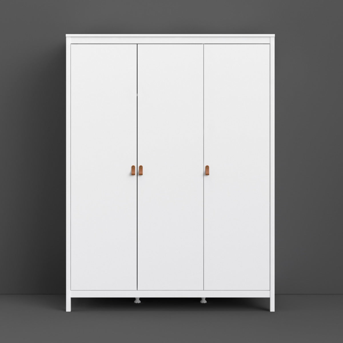 Sleek White Madrid 3-Door Wardrobe for Stylish Storage