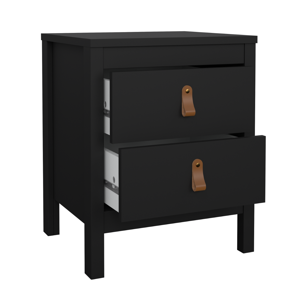 Madrid 2 Drawer Nightstand - Black