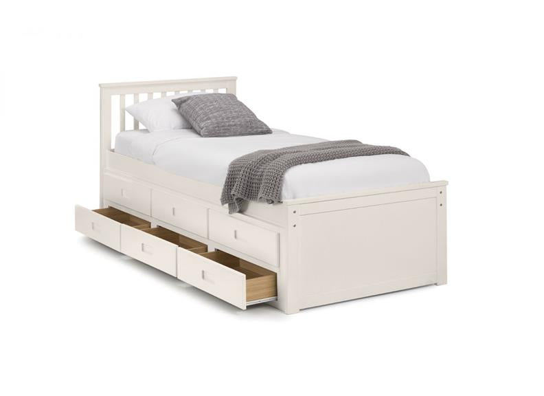 Maisie Bed With Underbed And Drawers - Surf White