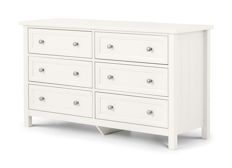 Maine White Six Drawer Chest