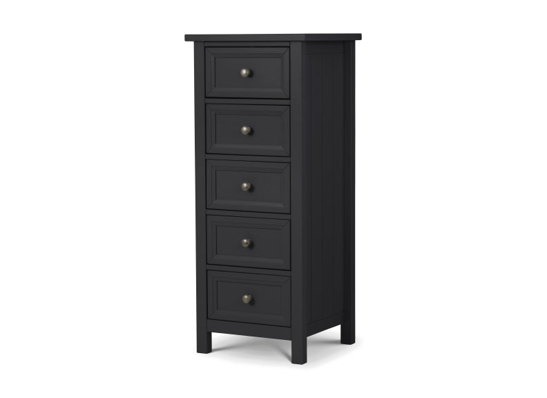 Maine Anthracite Five Drawer Tall Chest