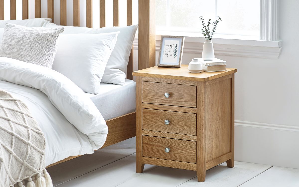 Mallory 3 Drawer Bedside Table – Stylish Storage Solution for Your Bedroom