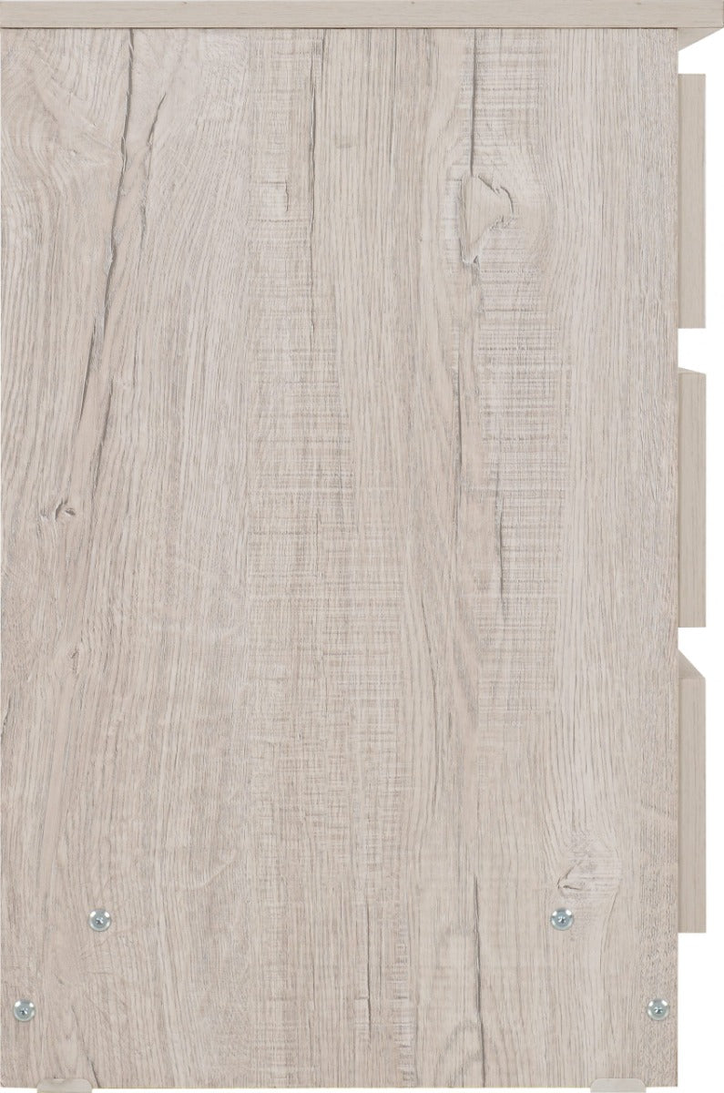 Malvern 3 Drawer Bedside Urban Snow