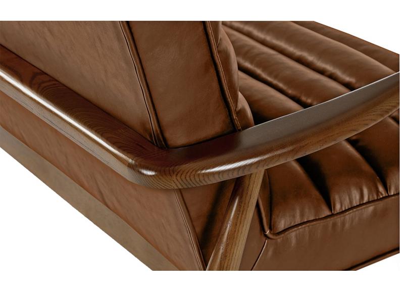 Marshall Fixed Armchair - Brown Faux Leather (Pre-Order Only)