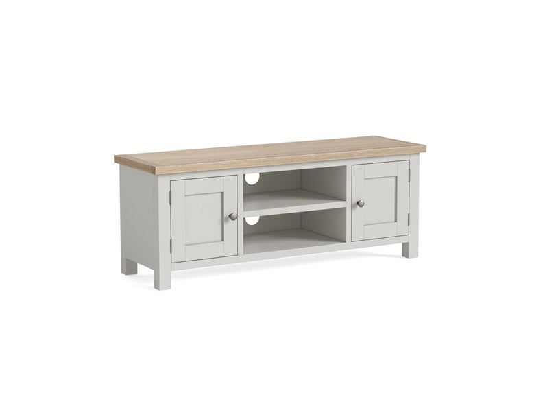 MODERN COUNTRY GREY LARGE RECTANGULAR TV STAND