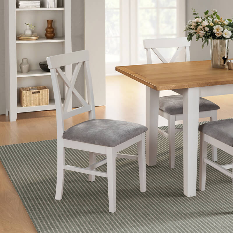 Mellor Dining Chair Fabric Seat Grey