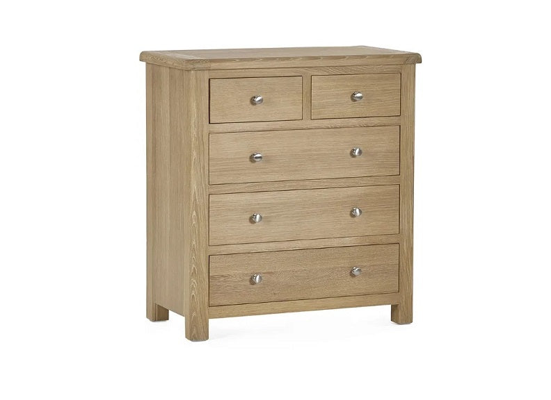Memphis Limed Oak 2+3 Chest W/Knob Handles