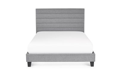 Merida King Size Bed 150cm - Grey Linen | Upholstered Bed with Tufted Headboard