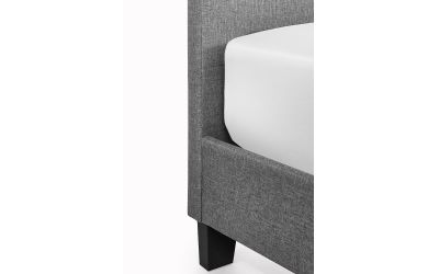 Merida King Size Bed 150cm - Grey Linen | Upholstered Bed with Tufted Headboard