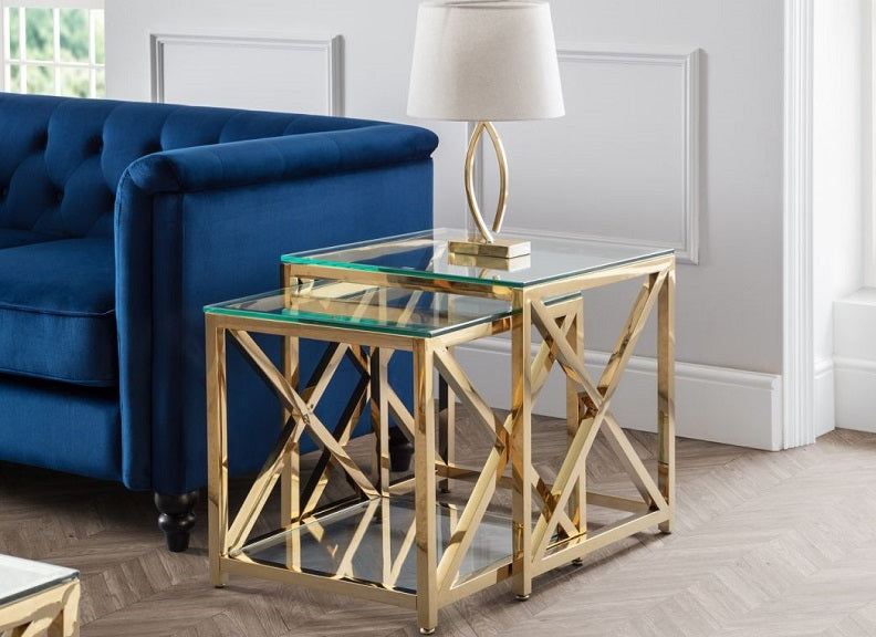 Miami Gold Nest Of Tables - room
