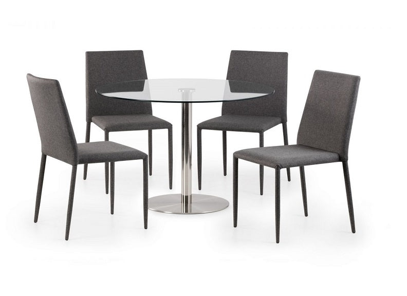Milan Round Table & Jazz Grey Chairs