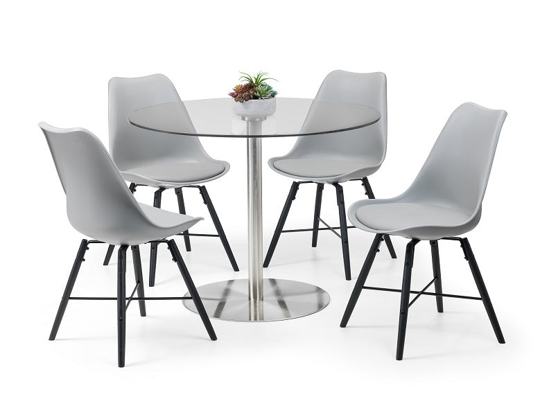Milan Round Table & Kari Grey Chairs