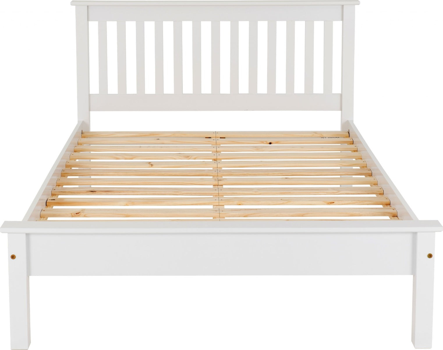 Monaco 4ft Bed Low Foot End in White – Sturdy & Stylish Bed Frame | Free Nationwide Delivery by Homeline Furniture