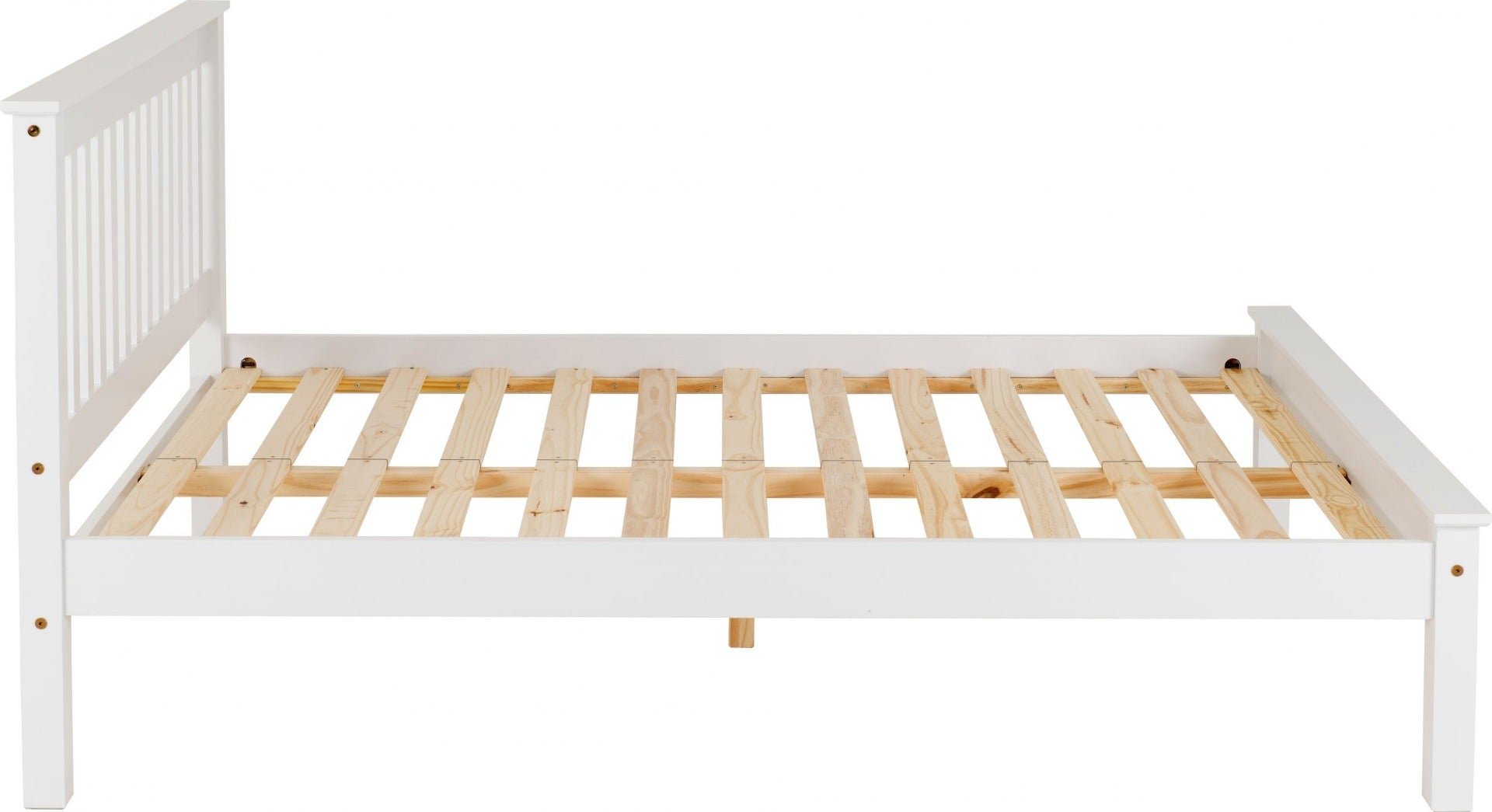 Monaco 4ft Bed Low Foot End in White – Sturdy & Stylish Bed Frame | Free Nationwide Delivery by Homeline Furniture