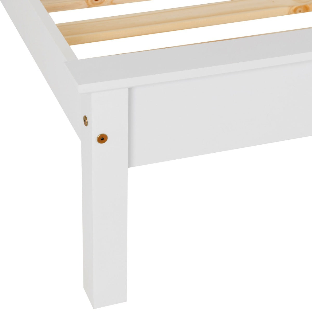 Monaco 4ft Bed Low Foot End in White – Sturdy & Stylish Bed Frame | Free Nationwide Delivery by Homeline Furniture