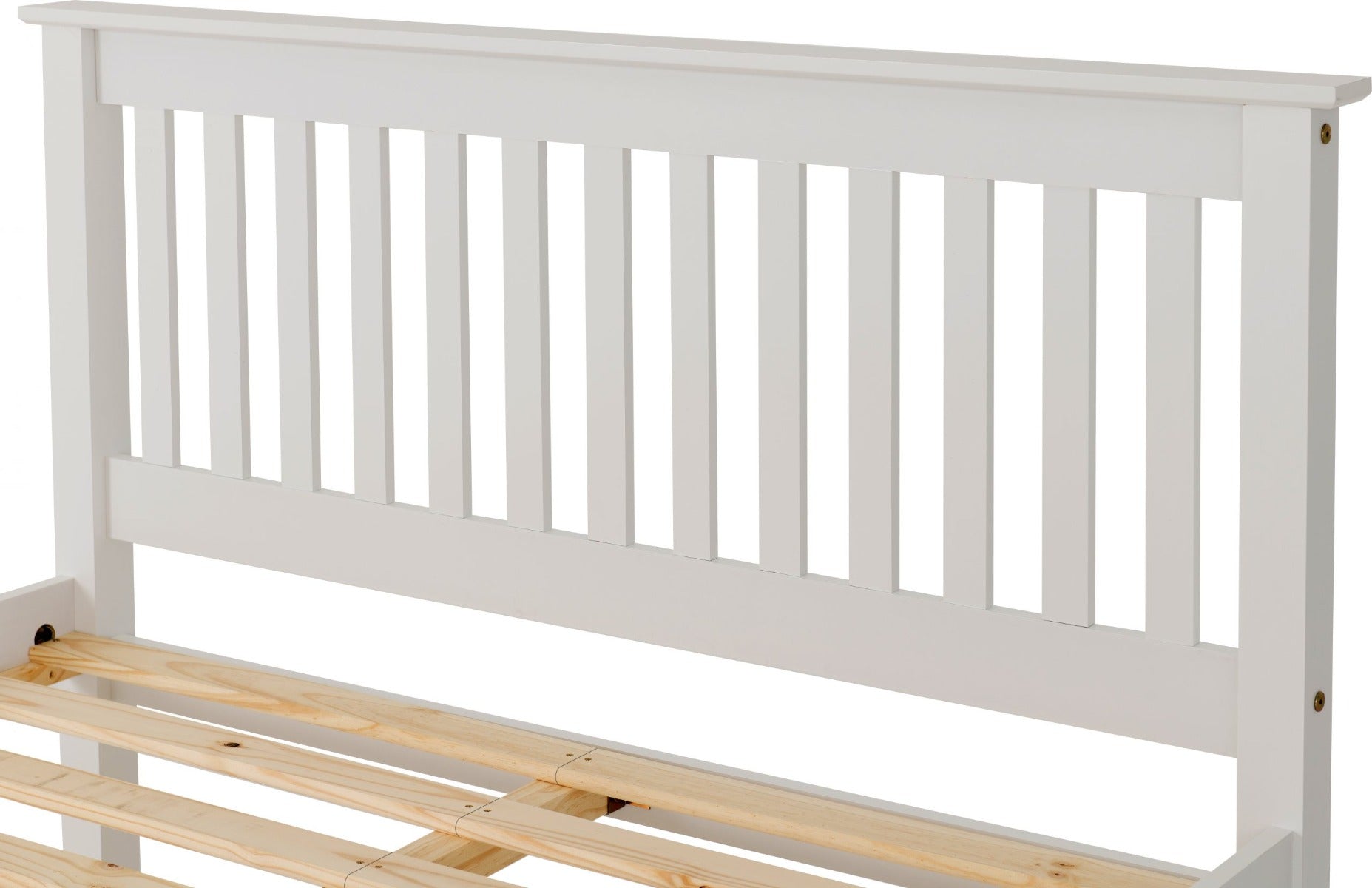 Monaco 4ft Bed Low Foot End in White – Sturdy & Stylish Bed Frame | Free Nationwide Delivery by Homeline Furniture