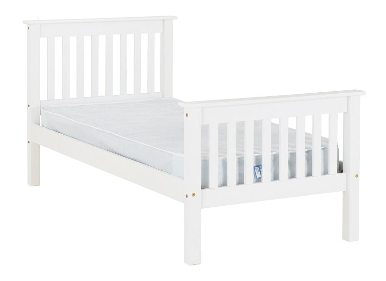 Monaco White High & Low Foot Bedframes