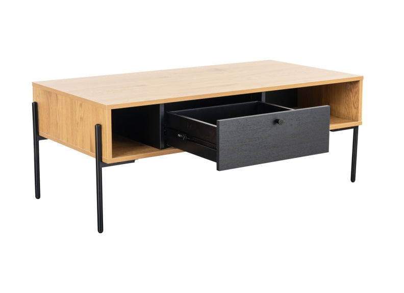 Madrid Oak & Black 120 cm Coffee Table - Special Offer
