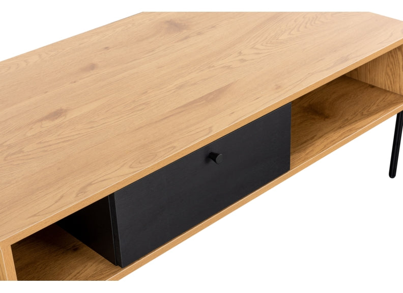 Madrid Oak & Black 120 cm Coffee Table - Special Offer