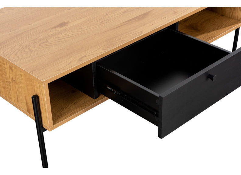 Madrid Oak & Black 120 cm Coffee Table - Special Offer